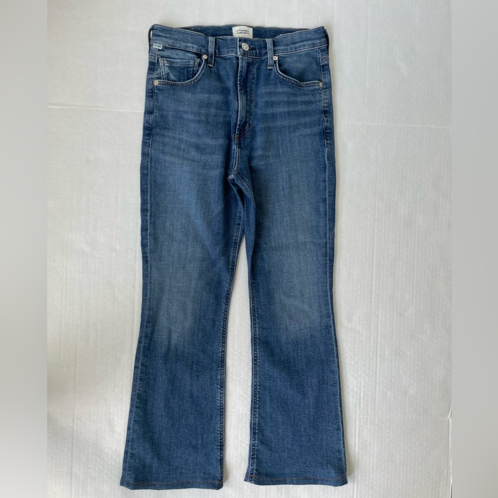 Citizens of Humanity Isola Mid Rise Cropped Boot Jeans 27 Bootcut Blue Y2K Boho